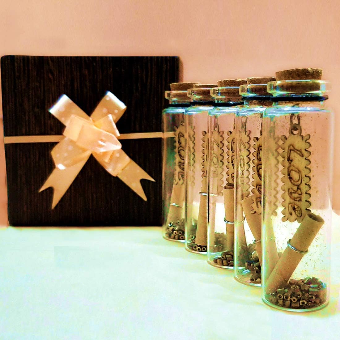 ARVANA Gifts for Girlfriend/Boyfriend Valentines Day Special Love Message Bottle for Personalized Gifts for Couple Valentine - Set of 5