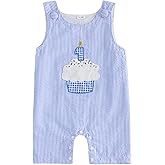 Amiblvowa 1st First Birthday Outfit Boy Baby Sleeveless One Embroidery Romper Jumspuit Smash Cake 1 Year Old Clothes