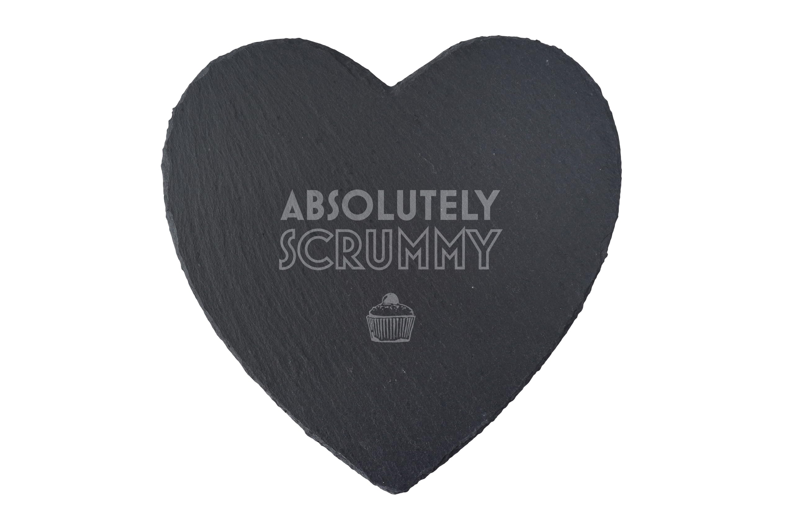 CGB Giftware | Great British Baker 'Absolutely Scrummy' Heart Slate Cheeseboard - Gift Boxed | Serveware | Homeware | Tableware | The Great British Baker | GB07742