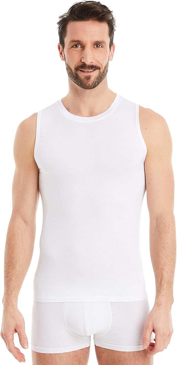 FINN Business Men's Sleeveless Crew Neck Micro Fibre Undershirt
