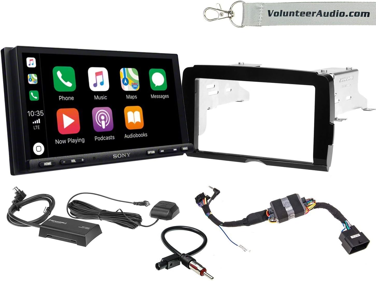 Sony XAV-AX7000 Double Din Radio Install Kit With Apple Carplay, Android Auto, SiriusXM For 2014-2018 Harley Davidson Motorcycles, May Not Work With CVO Models