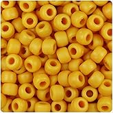 BeadTin Mustard Matte 9mm Barrel Pony Beads (500pcs)