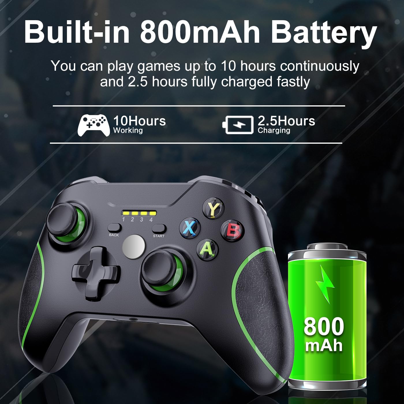 Xbox One Controller,2.4GHz Wireless Xbox Controller with 3.5mm Headphone Audio Jack Xbox Controller for Xbox One X/S Xbox Series X/S,Black