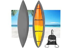 CLYISRUT Waterproof Kayak & Canoe Covers - Outdoor Storage, UV Protection Shield for Fishing Boat,Kayak,Canoe,Oxford Shade Marine Cockpit Covers Accessories, 10-16FT, 12FT