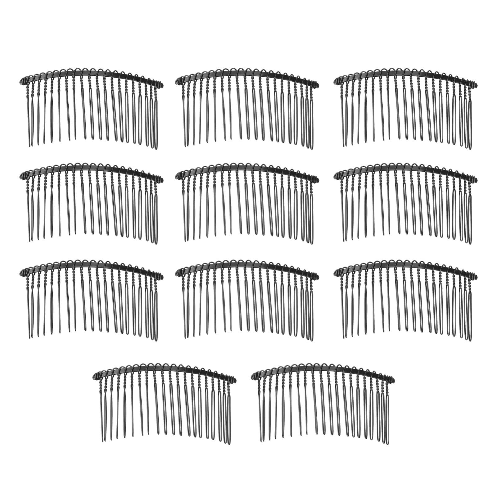 Beaupretty 10pcs Hair Side Combs Vintage Hair Clips Pin Iron hair Forks with 20 Teeth DIY Hair Accessories for Woman Girl Fine Hair or Hair Styling (Black) Bridal Hair Clip