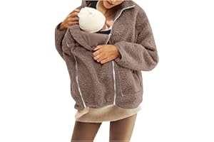GENERIC Women's Wearing Jacket Thicken 2 in 1 Maternity Winter Coat Zip Up wearing Jacket Sherpa Kangaroo Hoodies