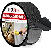 WELSTIK Rubber Grip Tape - Ultra Strong Waterproof Non-Slip Tape with Textured Adhesive - 2" x 33ft Heavy Duty Friction Tape for Tool Handles, Gym Gear, Stairs & DIY Gadgets (Black)