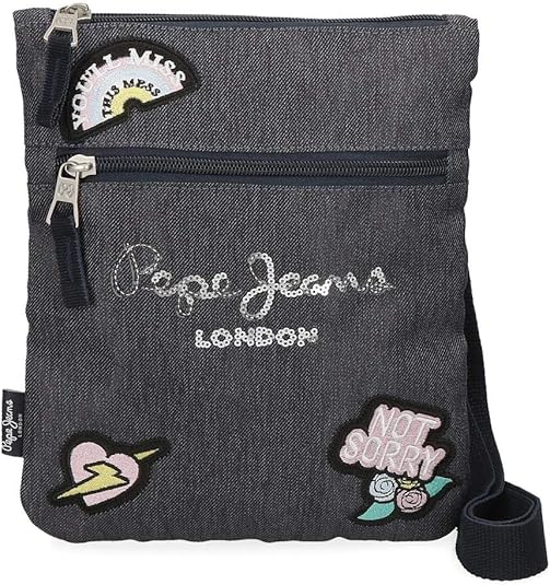 Pepe Jeans Emi Flat Shoulder bag Blue 20x24 cms Polyester Amazon.co.uk