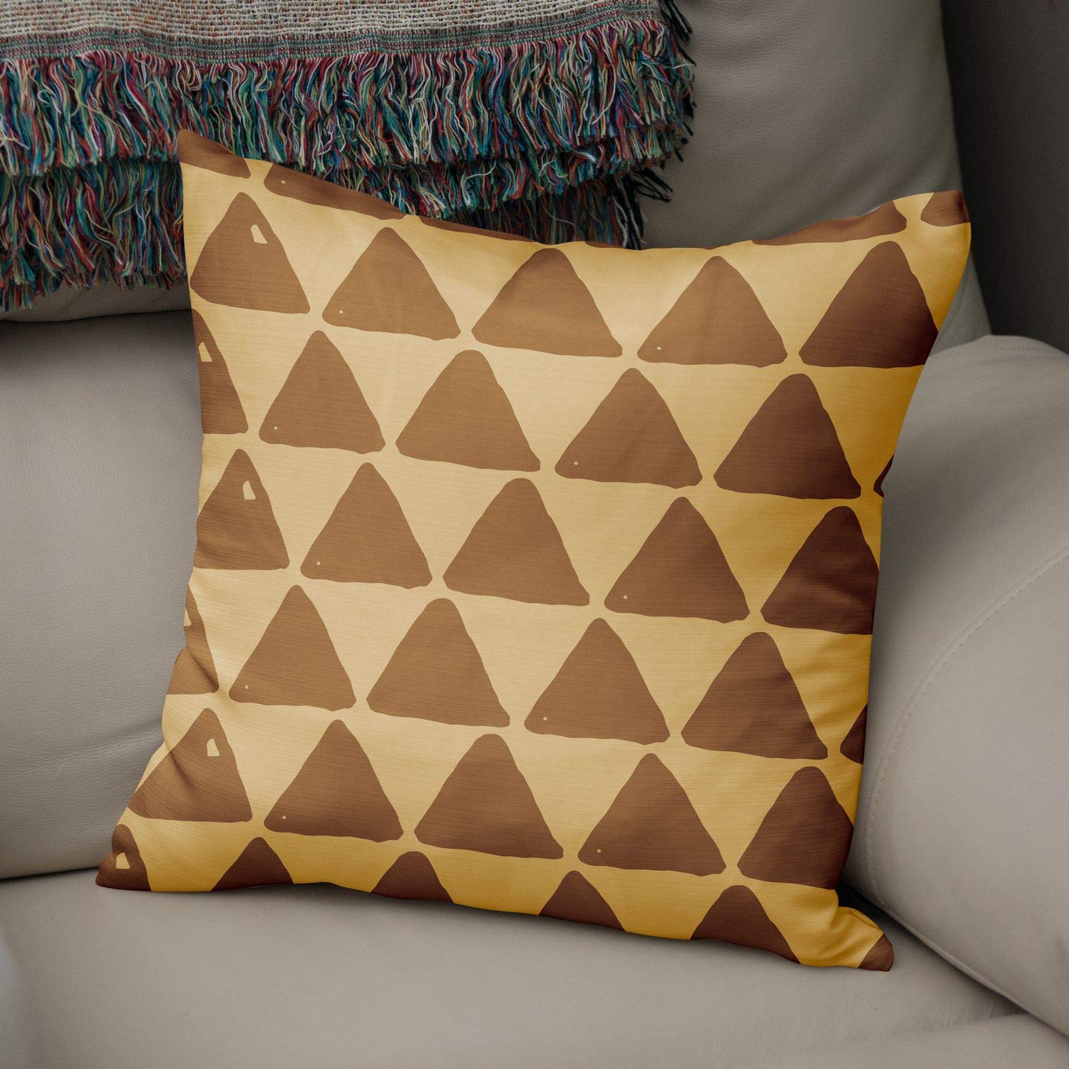 Bonamaison Decorative Cushion Cover, Polycotton, Brown, Standard