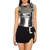 Forever 21 Womens Sleeveless Metallic Bow Crop Top
