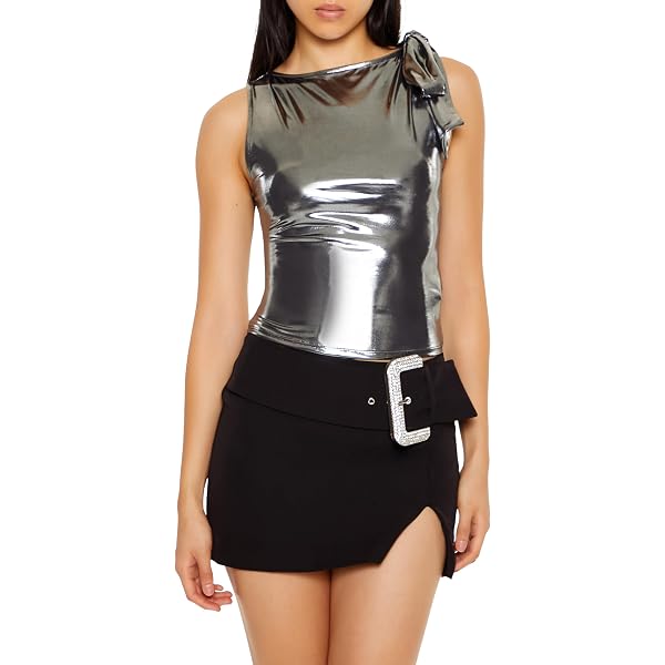 Forever 21 Women's Textured Cutout Crop Top - Puff Sleeve, Back Tie Detail, Gauzy Shirred Fabric - View #11