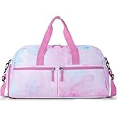 Choco Mocha Girls Duffle Bag for Travel Sports Duffle Bag with Shoe Compartment Gym Duffle Tote Bag Dance Duffle Bags for Teen Girls Pink