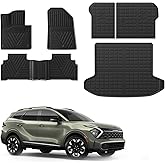 Rongtaod Floor Mats Compatible with 2023 2024 2025 2026 Kia Sportage Cargo Mat Cargo Liner Trunk Liner Back Seat Cover Protector No Hybrid Sportage Accessories (Trunk Mat+Backrest Mats+Floor Mats)