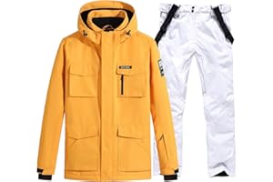 RIUIYELE Mens Ski Suits Windproof Snowboard Ski Jacket and Pants Set Insulated Snowsuit Winter Warm Snowboarding Snow Jackets