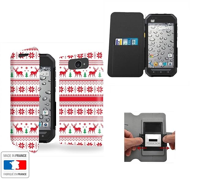 Innovative Christmas Pattern Collection Pattern Caterpillar CAT S30 Schutzhülle mit internen Speicher Tür-Karte - Caterpillar