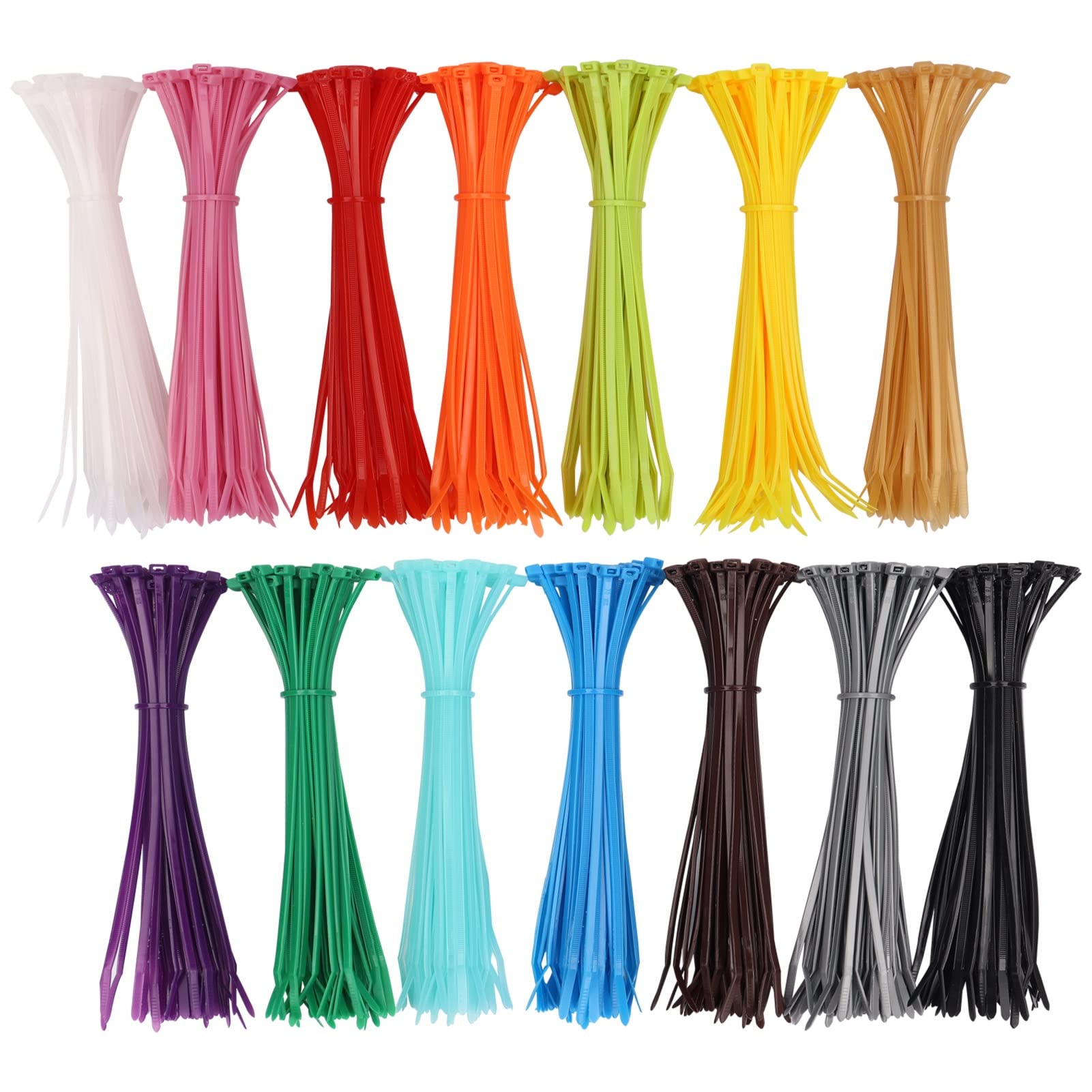 700pcs 4" Coloured Cable Ties, 100mm x 2.5mm Nylon Zip Ties Mini Multi-Purpose Plastic Tie Wraps Secure Self-Locking 14 Colors Cable Zip Ties for Home, Garden, Office, DIY