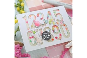 Ammsochy Cutting Dies Kit English Words Metal Stencils Scrapbooking Tools DIY Craft Embossing Template for Paper Card Making Album Arts Supplies (0-9 Numbers-8.5x6.4cm)