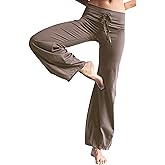 Hvewarm Women's Quick Step Bubble Pants High Waist Drawstring Wide Leg Flare Yoga Active Lounge Pants for Gym