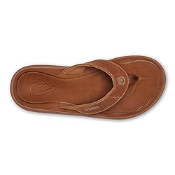 OLUKAI Pili Men's Leather Sandals, Sleek
