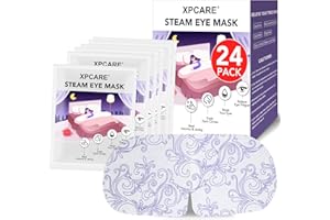 XPCARE 24 Pack Steam Eye Masks for Dry Eyes, Self Heated Steam Warm Eye Mask, Disposable Heated Eye Mask for Dark Circles, Puffy Eyes, Relief Stress Eye Fatigue (Unscented)