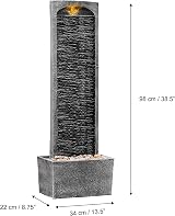 Teamson Home Garden Water Feature LED Lights Pump Slate Effect Large Fountain view 4