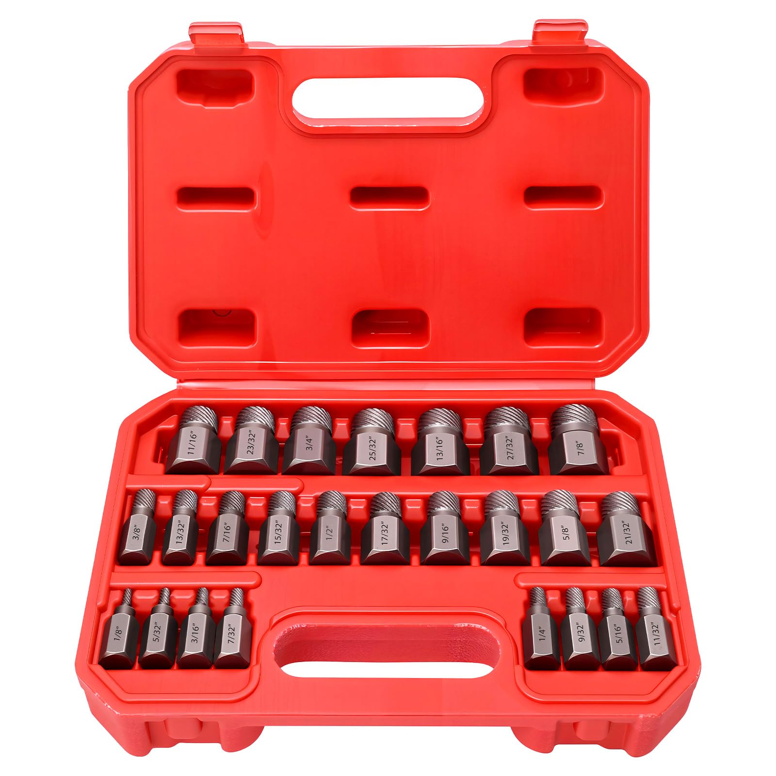 Photo 1 of Valkynos 25Pcs Screw Extractor Set Hex Head Multi-Spline Easy Out Bolt Extractor Set, Chrome Molybdenum Alloy Steel Heavy Duty Metric EZ Out Rounded Screw Remover