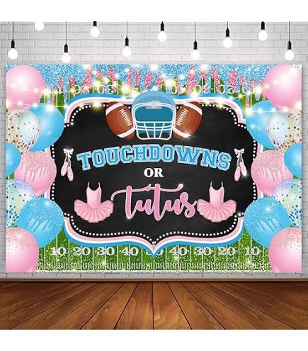 Ticuenicoa Fußball Gender Reveal Hintergrund 2,1x1,5 M - Rosa/blau Für Babyshower-Party Mit Sport-Motiv