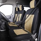 TOYOUN Van Seat Covers Universal Fit 2+1 Beige Driver Passenger view 5