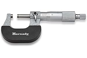 Hornady Vernier Micrometer 050072 - Reloading Equipment for Measuring Diameters & Lengths Up to 1 Inch Range & 0.0001 Inch Accuracy-Reloading Micrometer with Ratchet Stop, Spindle Lock, & Storage Case