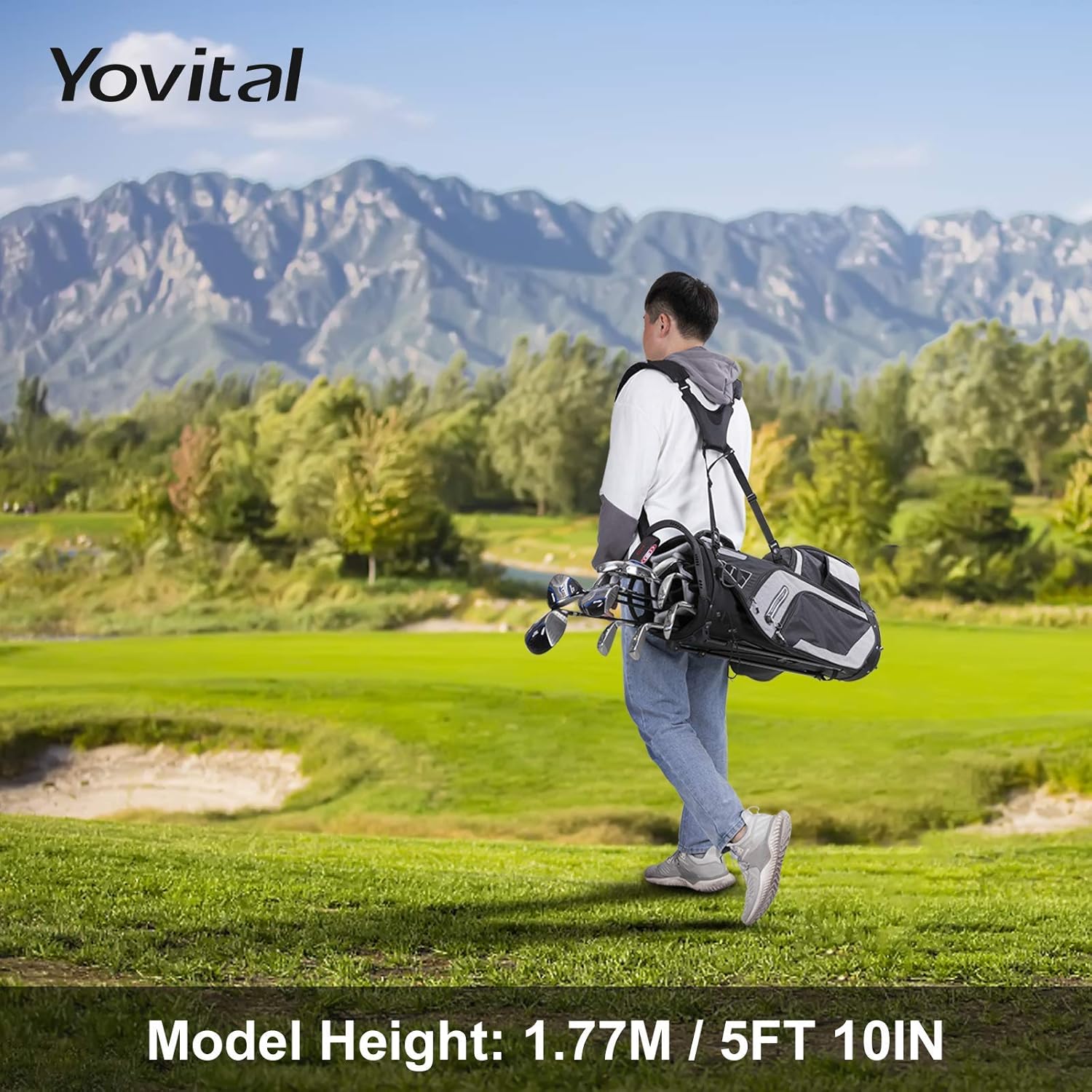 Golf Stand Bag 14 Way Top Dividers Ergonomic with Stand 8 Pockets, Dual Strap, Rain Hood : Sports & Outdoors