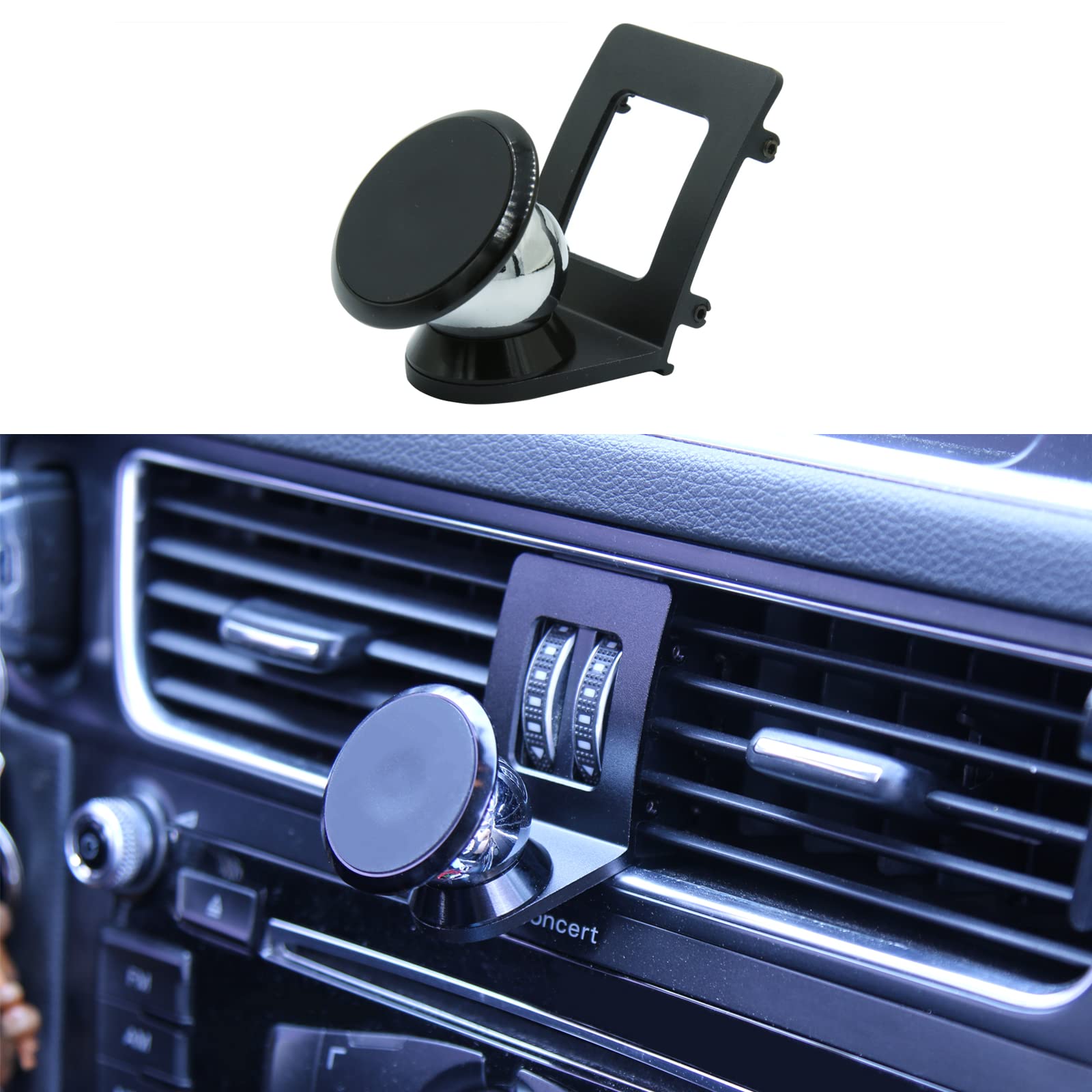Cookiss magnetic phone car mount Compatible with Audi Q5 8R and Audi SQ5 Suitable for Smartphone and GPS with car phone holder 360 Degree Adjustable View (Black)