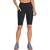 CRZ YOGA Women's Naked Feeling Long Biker Shorts - 10'' High Waisted Workout Gym Running Spandex Shorts Side Pockets
