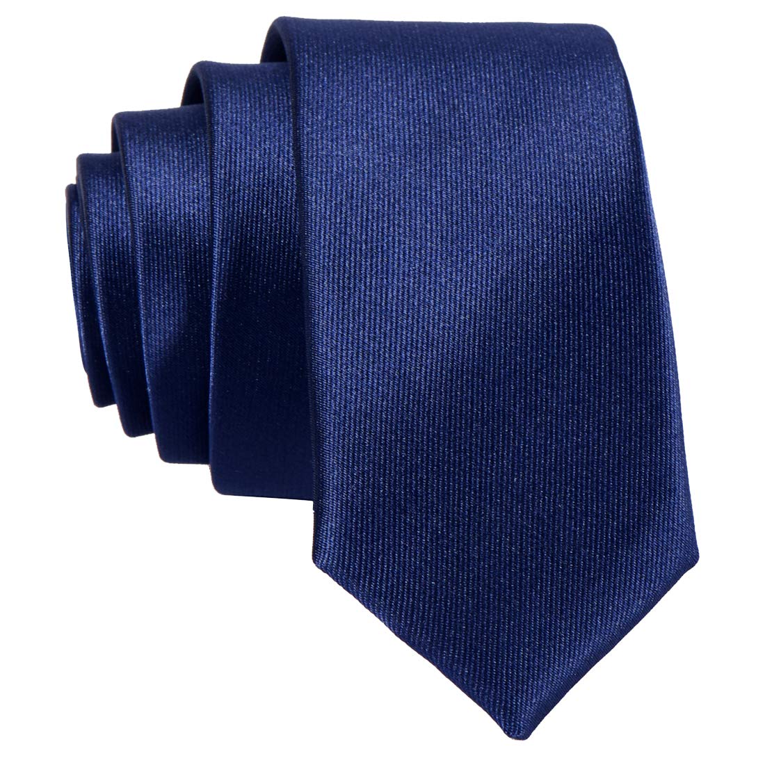 DonDon Men's narrow slim Tie handmade Blue