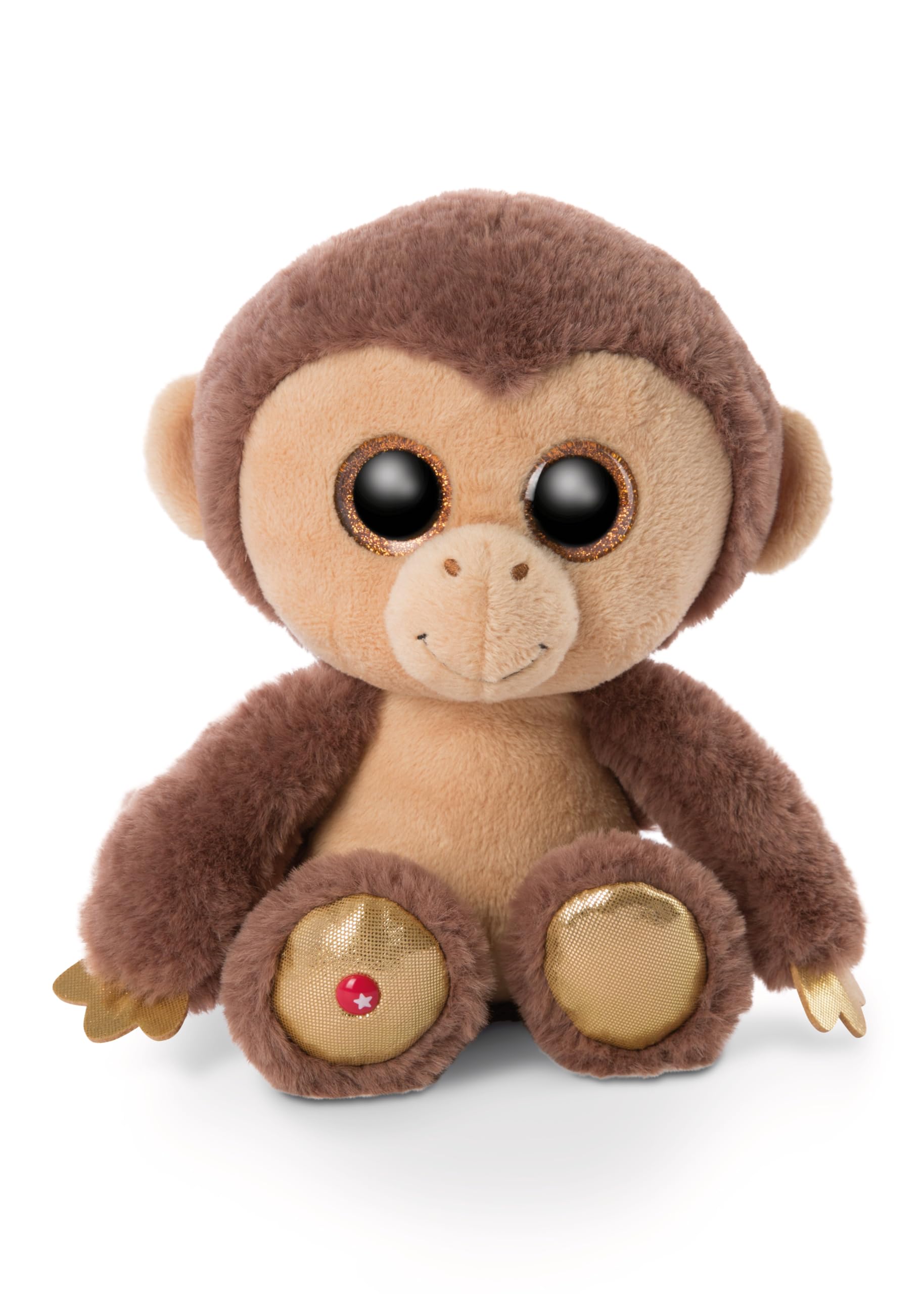 NICI Glubschis: The Original – Glubschis Monkey toy Hobson 25 cm – Cute cuddly toys – Fluffy stuffed animal with big glittery eyes – Plush Zoo animals to cuddle & play