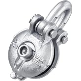 Zonon Yarding Block with Shackle Pin, 1.5 Ton-3" Sheave, Silver, 1 Pcs | Snatch Pulley for Wire Rope Cable, Heavy Duty Metal, Multi-capacity Rigging, Sheave Blocks for Lifting Hoisting Forestry