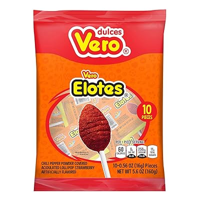 Buy Dulces Vero Vero Elote Mexican Candy Strawberry And Chili Flavored Lollipops Box With 7 Bags Of 40 Pieces Online In Indonesia B08gdbbb2r
