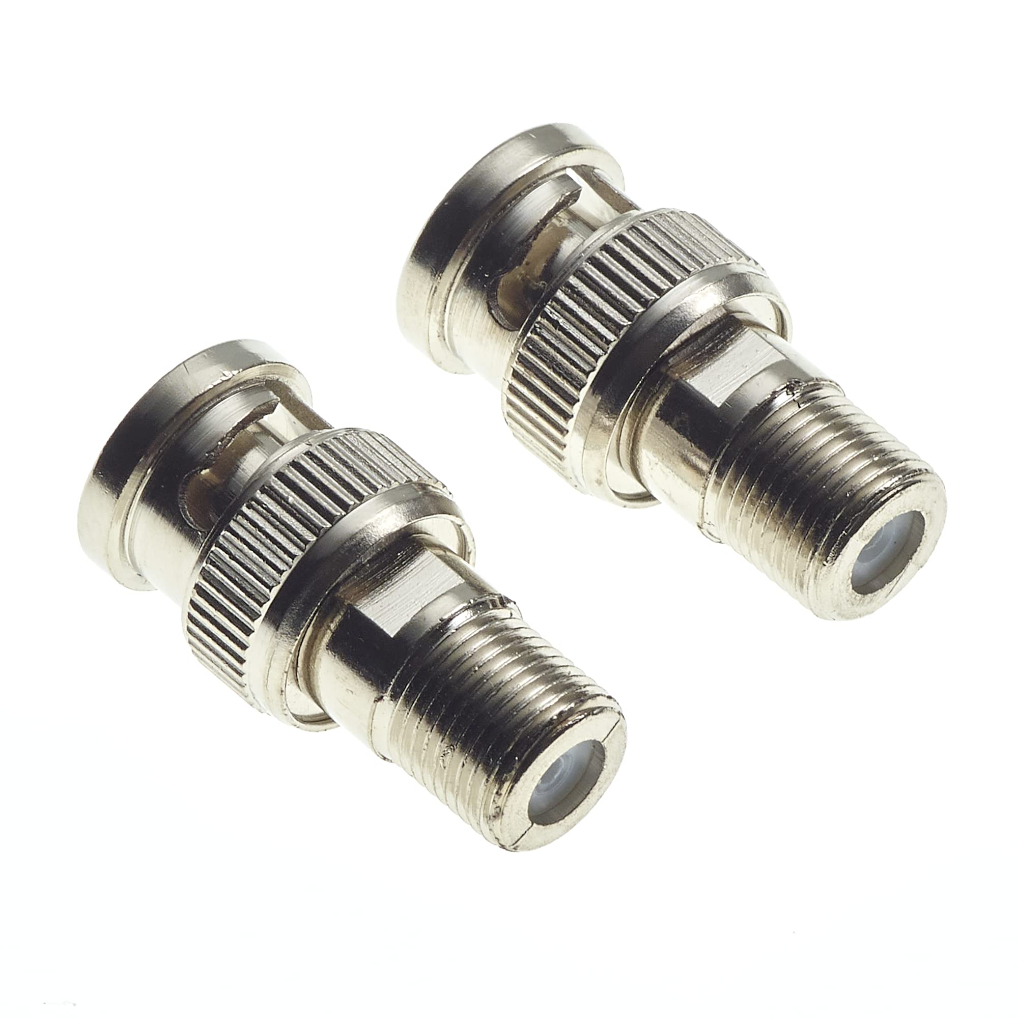 Keple BNC Male Plug To TV Coaxial Type F Female Socket For CCTV, Coax Cable Adapter And RF Connector - Pack Of 2