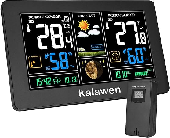 Kalawen Wetterstation Mit Aussensensor Innen Und Aussen 9 In 1