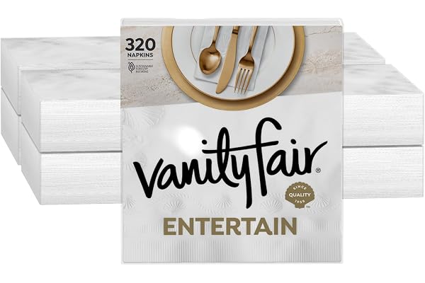 Vanity Fair Entertain Paper Napkins, 40 Count (Pack of 8), Disposable Napkins Made For Entertaining And Events