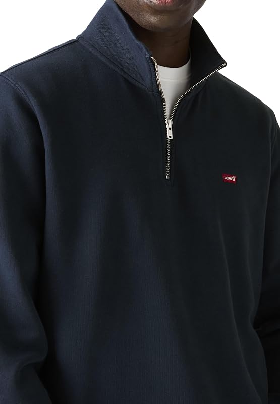 Sweatshirt Original de Homem com fecho 1/4, azul-marinho, S
