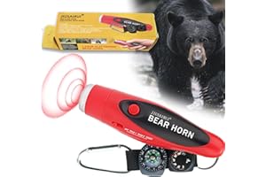 JIUSAIRUI 120dB Electronic Air Horn with Compass & Thermometer- Bear Horn to Scare Bears - Self Defense for Hiking