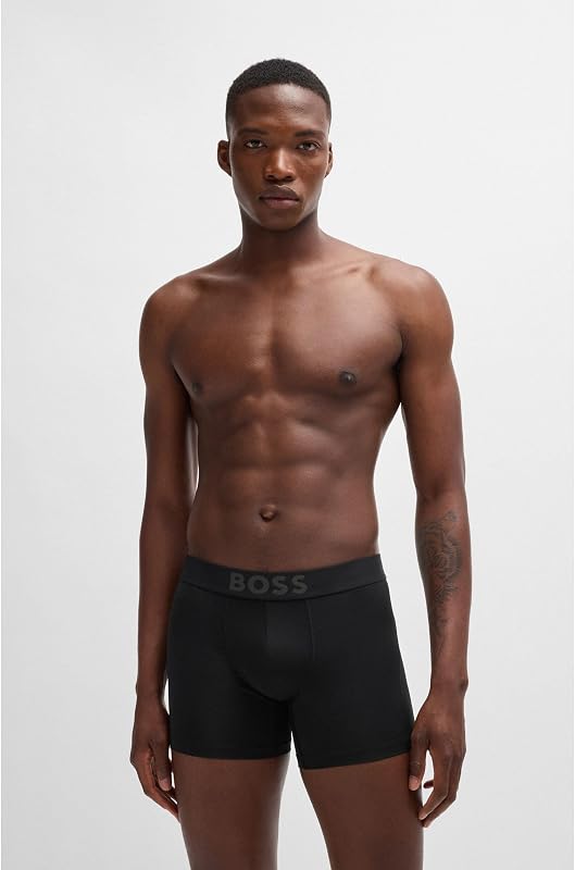 Active Lot de Trois Boxers Longs en Microfibre avec Empiècements en Maille Filet
