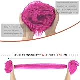 JASSINS African Net Bath Sponge Exfoliating Back Scrubber 66 Inch Pink view 3