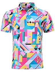 uideazone Mens Polo Shirts Athletic Fit 3D Printed