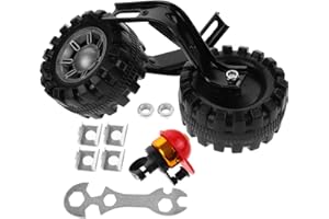 Healvian 12 Inch Bike Auxiliary Training Wheels Set Black Steel Frame, Universal Stabilizer Wheels for