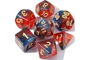 CiaraQ DND Polyhedral Dice Set with a Black Dice Bag for D&D RPG MTG Role Playing Table Games