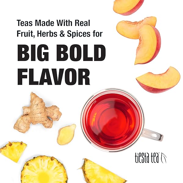 TIESTA TEA – GINGER SWEET PEACH | LOOSE LEAF | SPICY PEACH HERBAL TEA | TRANQUILITY NON-CAFFEINATED BLEND | BULK HIBISCUS LEAVES WITH CANE SUGAR | BREWS UP TO 50 CUPS | 6 OUNCE REFILLABLE TIN