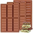 Fimary Chocolate Molds, Non-Stick Chocolate Bar Mold, Food Grade Silicone Deep Mold for Dubai Chocolate Bar Pistachio, Snacks - Set of 3