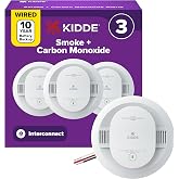 Kidde Smoke &amp; CO Detector, Hardwired &amp; 10-Year Battery, 30CUA10, 3 Pack | Wired Interconnect Capability &amp; No Battery Replacements with Smoke &amp; Carbon Monoxide Detection, Ideal for Homes &amp; Apartments