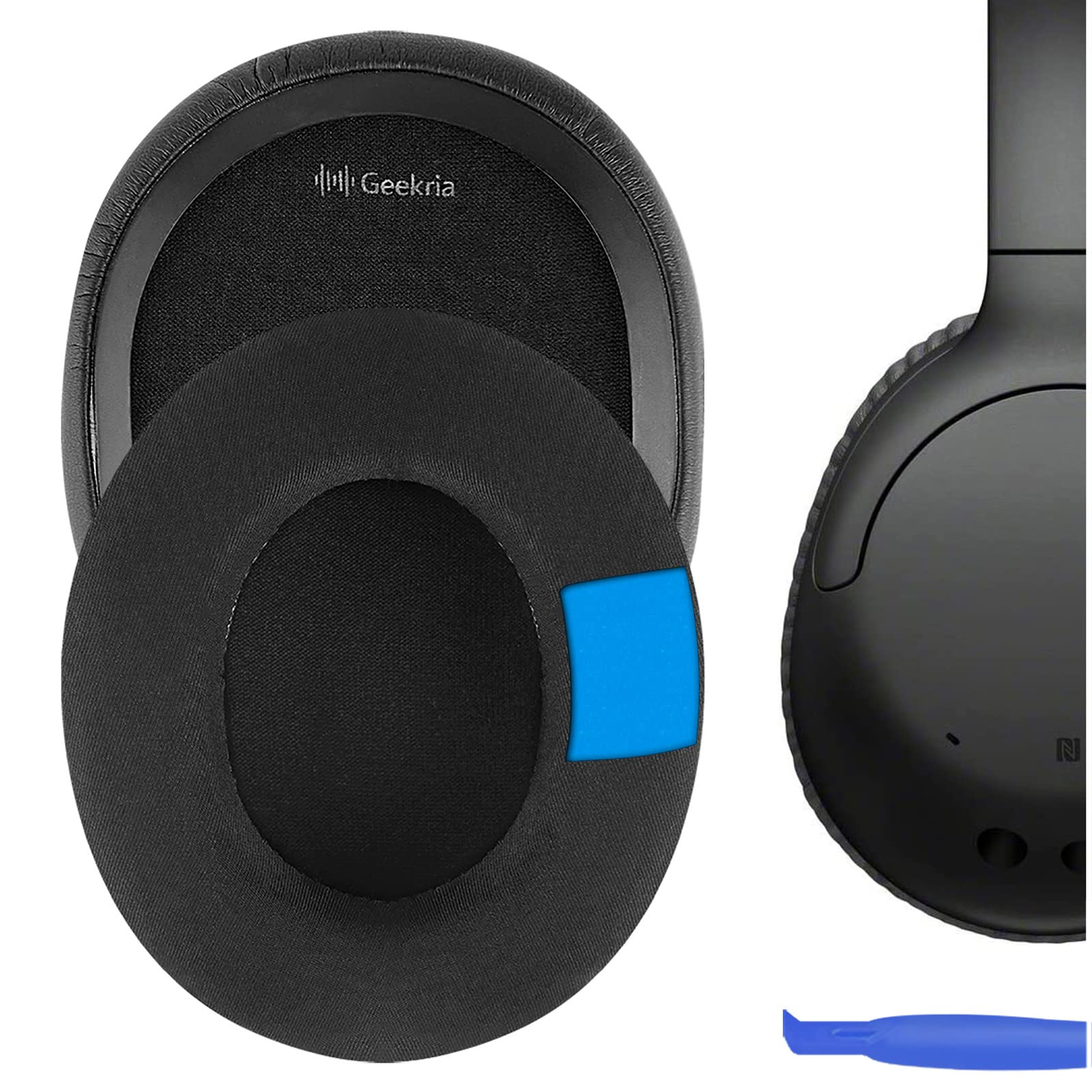 Geekria Sport Cooling Gel Replacement Ear Pads Compatible with Sony WH-CH700N, WH-CH710N, WH-CH720N Headphones, Ear Cushions with Video Guide (Black)